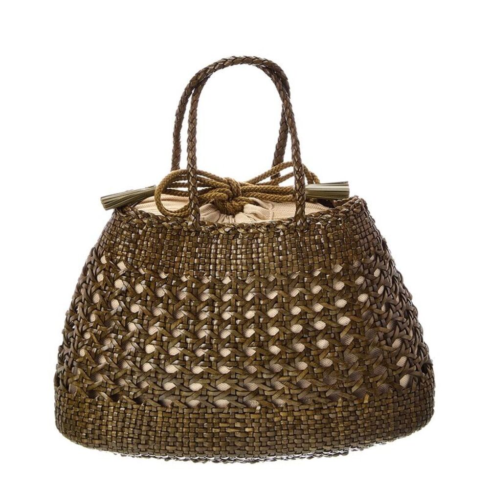 Dragon Diffusion Santa Cano Leather Top Handle Bag, Green